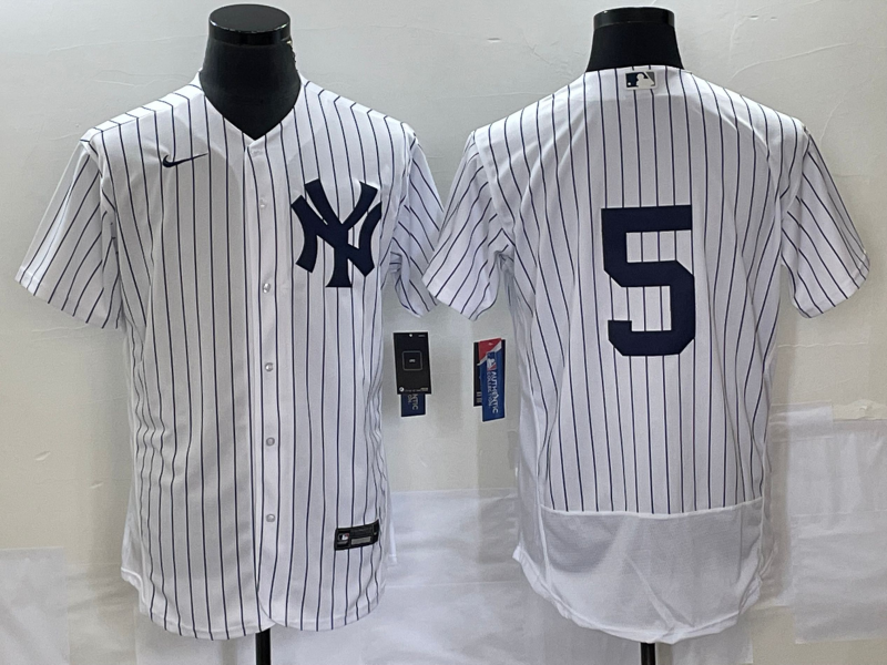 Men's New York Yankees Joe DiMaggio #5 White Name Jersey